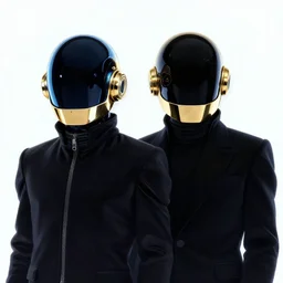 daft punk members.artstation.digital art.clean lines.neon background.