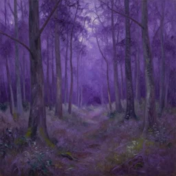 Forest purple light Landscape oil painting by Zdzisław Beksiński and Van Gogh