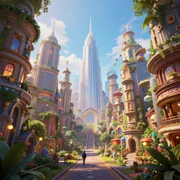 inside a wonderland city, highly detailed, 8 k, hdr, award - winning, octane render, trending on artstation, volumetric lighting