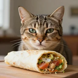 cat in a burrito