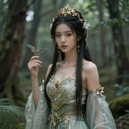 an elegant goddess of forests, fantasy art, highly detailed