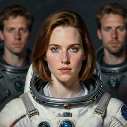 a young sigourney weaver from the movie alien wearing a spacesuit, luxury portrait, art by artgerm, wlop, loish, ilya kuvshinov, 8 k hyperrealistic, hyperdetailed, beautiful lighting, detailed background, depth of field, symmetrical face, painting, soft strokes