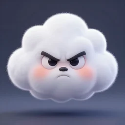super cute but angry cloud, portrait, face symmetry, centered, anime style, disney character style, octane render, symetrical portrait, 3 d, pixar, disney, epic lighting, cinematic composition, hyperrealistic, 8 k