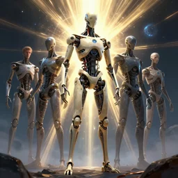 nanomachines inside the suit lining had aided the biomechanisms in his legs to regenerate the bone tissues. by dan mumford, anton fedeev, william higginson, ross tran, cosmic, heavenly, god rays, intricate detail, cinematic, cel shaded, unreal engine, featured on artstation, pixiv