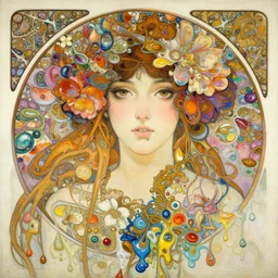 an intricate oil painting of a beautifull woman portrait surounded by hiper detailed inkdrop in water, flowers, melting colorfull wax, fluid acrilic art, colorfull, excelent composition, by yoshitaka amano, by greg rutkowski, by alphonse mucha by jeremyg lipkinng, by rhads, by ross tran, by artgerm, octane
