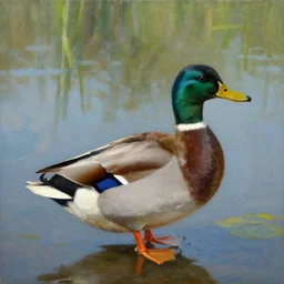 a duck on the prowl oil painting ignacio nazabal