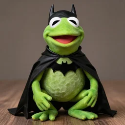 kermit the frog dressed as batman