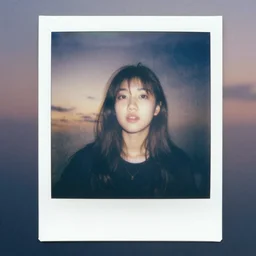 polaroid of a cute expressive random dream, collage, reflection, double exposure, glitch, gradient, chromatic aberration, fog