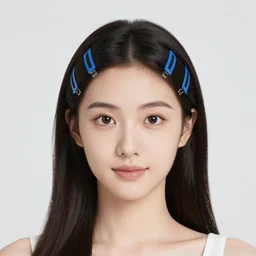 lucy was 7 and wore a head of blue barrettes