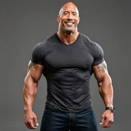 dwayne johnson in the style of kurzgesagt