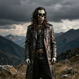 Caparezza dressed as a metalhead