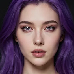 photorealistic 3 0 0 0 cyclopes beautiful female with purple hair portrait photography feroflex photorealistic studio lighting ektachrome detailed intricate face details, ultradetails, beautiful face, realistic shaded perfect face, extremely fine details