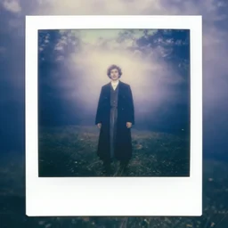 rasputin in mystic dream landscape in the mist by beksinski, rolleiflex tlr, polaroid