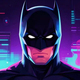 vaporwave, vector graphics, batman cowl, portrait, synthwave, neon