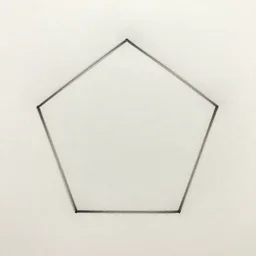 a pentagon, pencil drawing, minimalist, simple