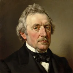 facial portrait of the united states president, 1 8 6 8, a kind looking 7 0 year old man from texas, upper body, oil on canvas painting by william sidney mount