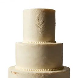 lacquered wedding cake, high detail macro photography, isolated on a pure white background, centered, entire object in frame, sharp focus, soft studio lighting