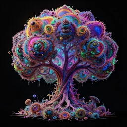 3d fractal wallpaper by zdzisław beksiński, colorful, magic tree!!!!!!!!!!!!!!!!!!!!!!!!!!!!!!!!!!!!!!, dmt!!!!!!!!, tripy, psychedelic!!!!!!!!!!!!!!!!!!!!!!!!!!!!!, mandelbulb 3d, digital art, high details, depth of field, hard shadows, low lightning, trending on artstation, deviantart, octane render, HD, 8k, low light, black background, (((((((no glow)))))))