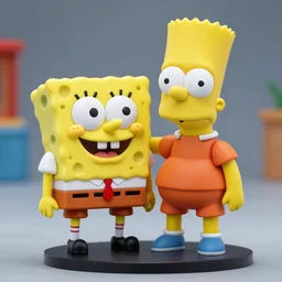 spongebob bart simpson, an anime nendoroid of spongebob as bart simpson, figurine, detailed product photo