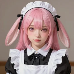 very beautiful!!!!!! digital painting of a blushing pink-haired rabbit girl masterpiece!!!!!!, neko, maid, wlop, cinematic lighting, highly detailed, digital painting, artstation, concept art, smooth, sharp focus, illustration, art by Akihiko Yoshida, Greg Rutkowski and Alphonse Mucha  4k, 8k, ultra HD, render in octane