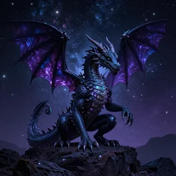 Dragon Creepy cosmic color scheme star gazing