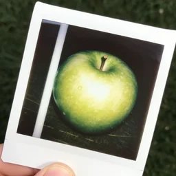 a beautiful photo of a green apple, Fujifilm Instax Film