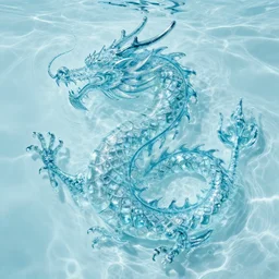 a dragon made out of clear water
