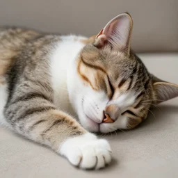 buffed sleeping kitty