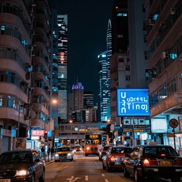 cyberpunk street of HongKong
