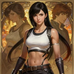 tifa lockhart experiencing a heat wave, deep focus, intricate, elegant, highly detailed, digital painting, artstation, concept art, matte, sharp focus, illustration, art by artgerm and greg rutkowski and alphonse mucha