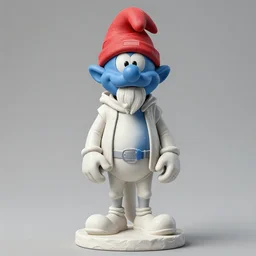 a photograph of a very detailed renaissance sculpture of walter white wearing a smurf hat standing in times square, made by michelangelo, from the distance, hyper detailed, sharp focus, 8 k resolution, ray tracing