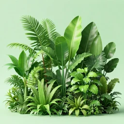 professional digital art of a jungle of plastic plants, high quality, hd, 4 k, 8 k,