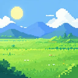 a beautiful 1 9 2 x 1 2 8 pixel art landscape
