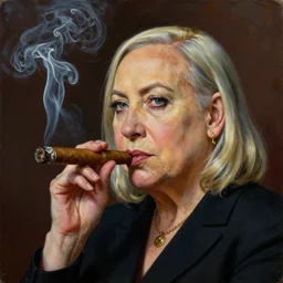 an oil painting of bibi netanyahu smoking a cuban cigar, ultra realistic, highly detailed, masterpiece, cinematic by greg rutkowski, frank frazetta, beeple, christian macnevin, beeple, wlop, krenz cushart, epic character art, volumetric lighting, cgsociety