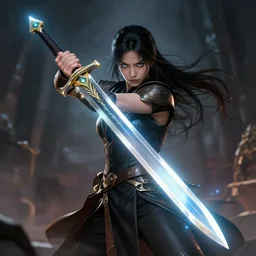 aku wielding a magic sword