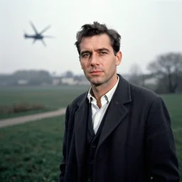 a portrait of a character in a scenic environment by Henri Cartier-Bresson