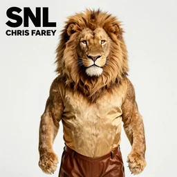 snl chris farley as the cowardly lion of oz, studio poster photography, trending on artstation, featured on deviantart, award winning costume