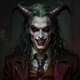 a sinister portrait depicting the god of trickery and greed, character portrait, deity, concept art, character design, dramatic, cinematic, hyper detailed, matte painting, Bayard Wu, Greg Rutkowski, Cedric Peyravernay, Anato Finnstark, artstation, 8k, high resolution