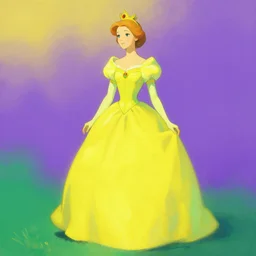 princess of zothique, by frank frazetta, vibrant colors, yellow purple green, minimalist