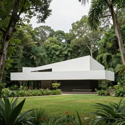 a house designed by frank lloyd wright in the middle of the jungle,