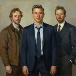 jeff goldblum being jeff goldblum, grant wood, pj crook, edward hopper, oil on canvas