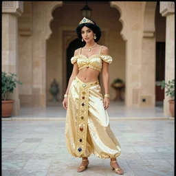 still of stephanie joosten as princess jasmine, canon eos c 3 0 0, ƒ 1. 8, 3 5 mm, 8 k, medium - format print, full body shot
