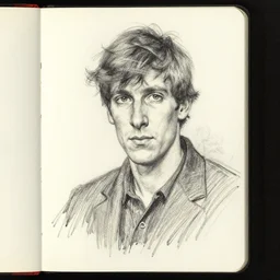graham sutherland's drawing of keith vaughan, found scribbled in a notebook