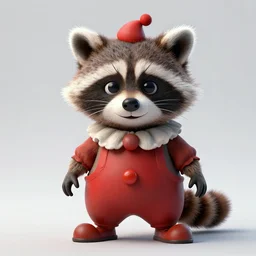 award - winning detailed concept art of a strange creepy clown iconic anthropomorphic raccoon character wearing clown makeup. art by wlop on bcy. net, realistic. detailed fur, art by cheng yi. artstationhd, artgerm, 3 dcg, pixar zootopia. 3 d rendering, high quality model sheet, disney. model sheet detailed