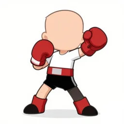 cartoon character in boxer pants, white shirt and boxing gloves, dynamic pose, cartoon network
