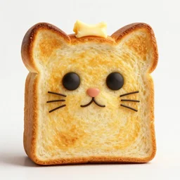 cat shaped as a loaf of bread, silly portrait, toasty toaster butter
