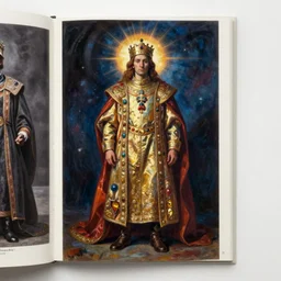 Portrait en plein pied of the Galactic Emperor in their royal attire, by Georges Braque, museum catalog, high definition,