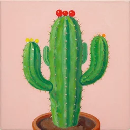 a beautiful painting lovely cactus, by kusama yayoi painting
