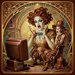 epic professional digital art of 🍫 😟 📳 🎭, art nouveau, fantastic, detailed, surreal, wow