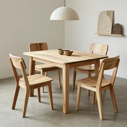 a dining set made from pure recycled materials